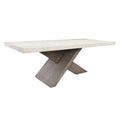 Kosas Home Durant 84" Transitional Wood Dining Table in Antique White