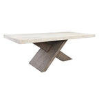 Kosas Home Durant 84" Transitional Wood Dining Table in Antique White