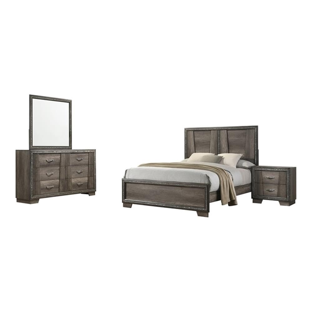 Coaster Janine Queen Bed 4-Piece Set, Grey