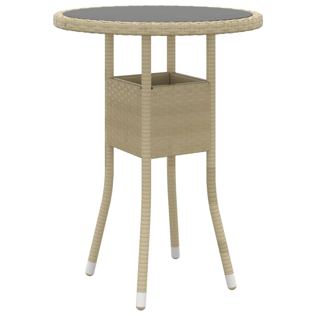 vidaXL 3 Piece Patio Dining Set Poly Rattan Beige