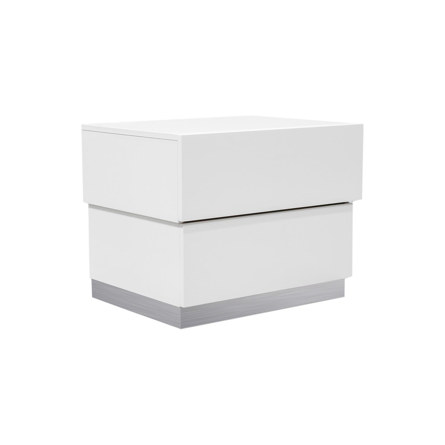 Best Master Furniture Florence White Modern 2-Drawer Bedroom Nightstand