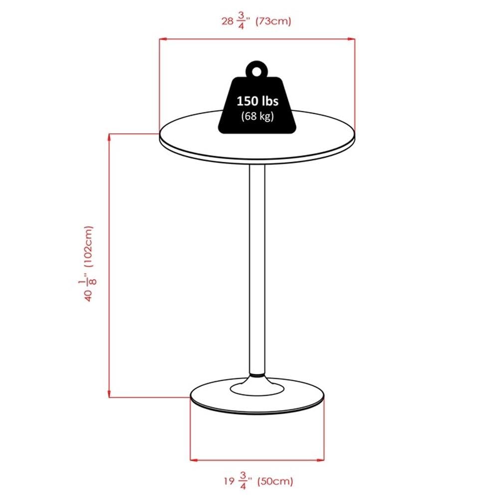 Winsome Spectrum 3 Piece Round Pub Table Set, Black / Metal, 28'