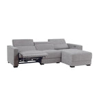 Steve Silver Zara Light Gray Polyester Fabric Power Reclining Sectional