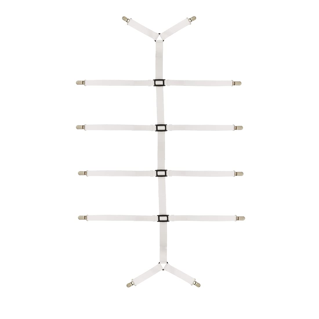Auivguiv Bed Sheet Straps Adjustable Crisscross Sheet Clips Suspenders To Keep Your Bed Tidy (White)