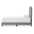 Baxton Studio Benjamin Modern and Contemporary Upholstered Arched Platform Bed with Nail Heads Grey