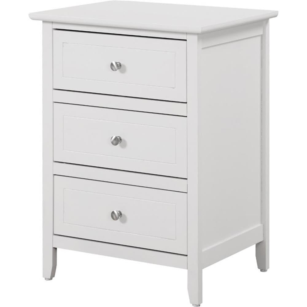 Glory Furniture Daniel 3 Drawer Nightstand In White
