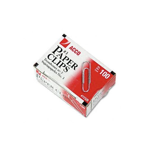 Smooth Standard Paper Clip, #3, Silver, 100/Box, 10 Boxes/Pack