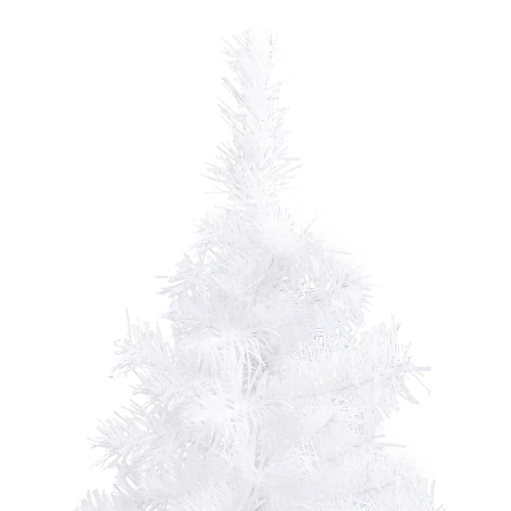 Vidaxl Corner Artificial Christmas Tree With Led Lights & Rose Gold Balls Set, White, 59.1&quot; - Space-Saving Quarter-Size Design, Made Of Durable Pvc & Steel For Repeated Use