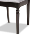 Baxton Studio Renaud Modern and Contemporary Grey Fabric Upholstered and Dark Brown Finished Wood 2-Piece Dining Chair Set