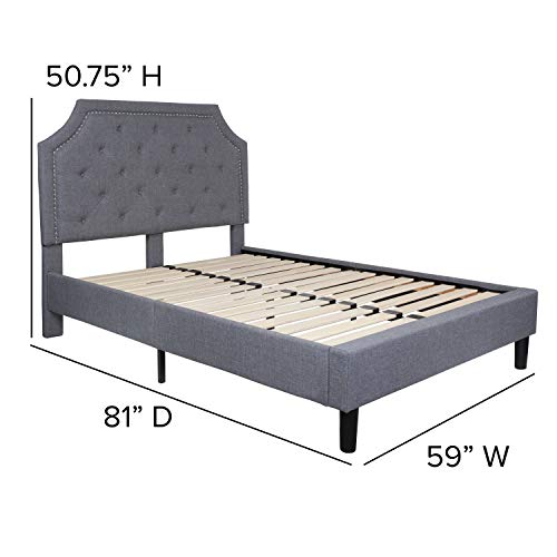 Flash Furniture Brighton Full Size Tufted Upholstered Platform Bed In Light Gray Fabric