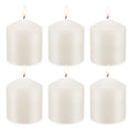 MISSYO 6 Pack 3x3 Inch Pillar Candles, 35 Hours Dripless Smokeless Unscented Candles for Home Weddings Restaurant Spa Church and