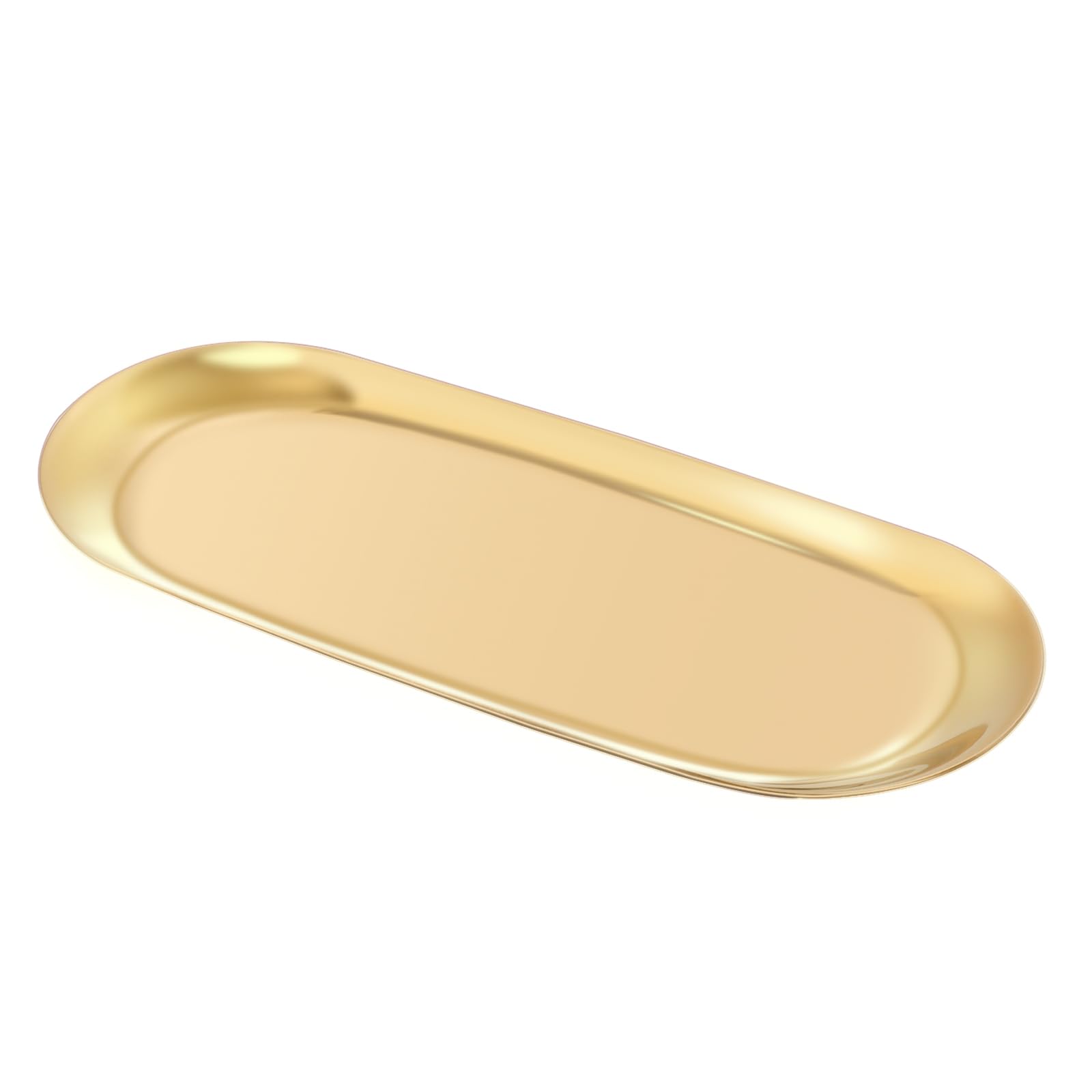 Gold Decorative Tray, Stainless Steel Jewelry Tray Towel Vanity Tray Dish Plate Tray Tea Fruit Storage Trays Cosmetics Jewelry O