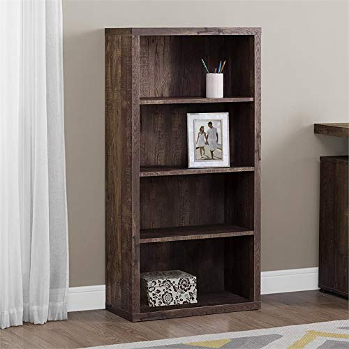 Monarch Specialties Bookcase - Sturdy Etagere with 3 Adjustable Book Shelves - 48? (Brown)