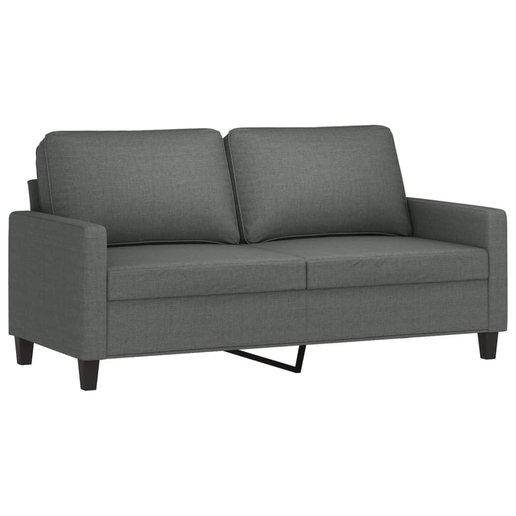 vidaXL Modern 2-Seater Sofa in Dark Gray- Comfortable Seating with Thick Cushion Padding and Fabric Upholstery, Solid Metal Frame for Durability