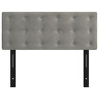 vidaXL Velvet Upholstered Headboard in Light Grey - Classic Design, Solid Larch Wood, Foam Filled, Perfect for Bedroom, Size: 39.4"x2"x30.7"/34.6"
