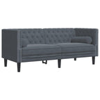 vidaXL Chesterfield Sofa Loveseat/Settee 2-Seater - Dark Gray Velvet, Button-Tufted Backrest & Armrests, 68.5?W x 29.3?D x 27.8?H