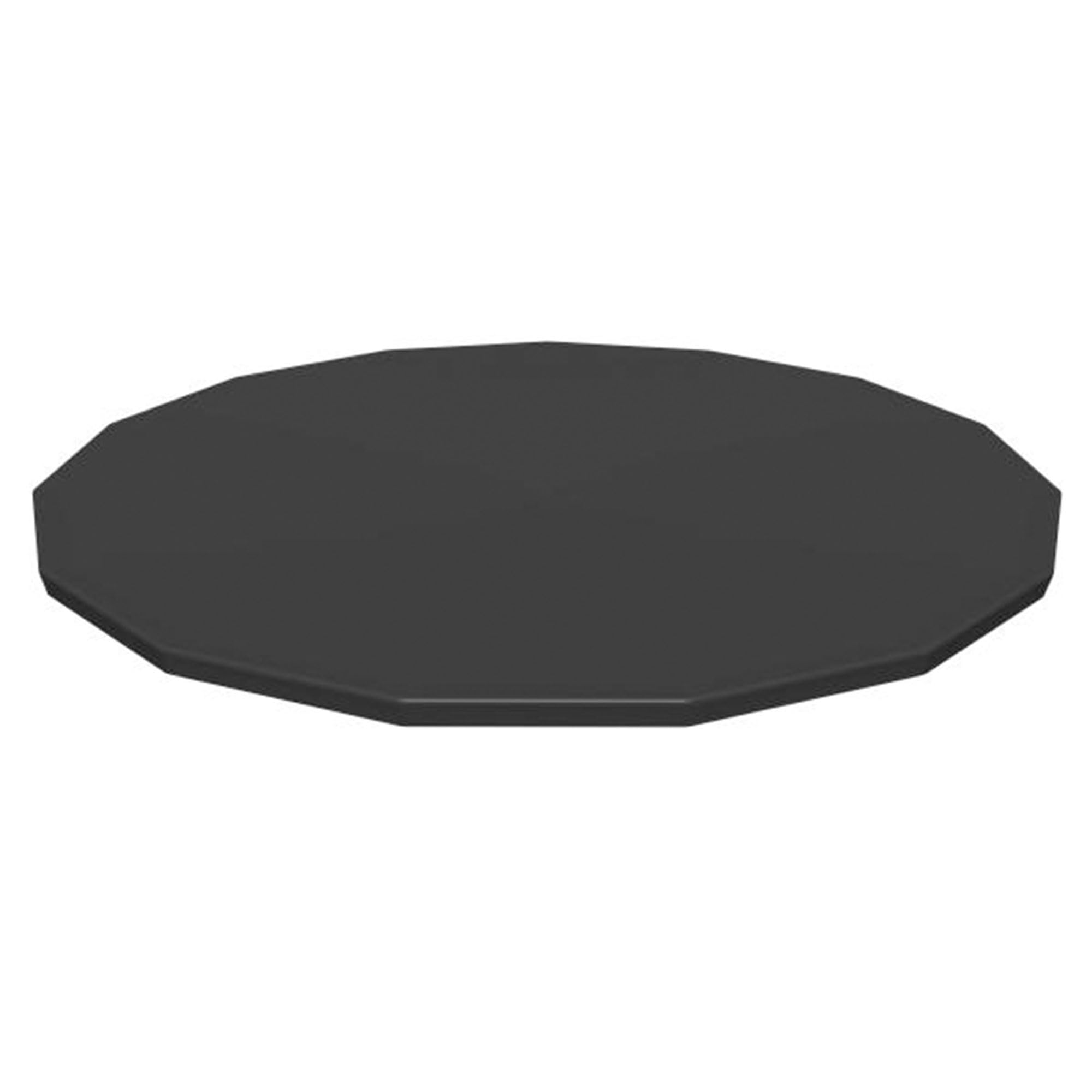 Bestway Flowclear Pvc Round 14 Foot Pool Cover For Above Ground Frame Pools With Drain Holes And Secure Tie-Down Ropes, Black (C