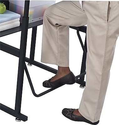 Safco Products Alphabetter Adjustable-Height Desk, 36" W X 24" D Standard Desktop, Swinging Footrest Bar
