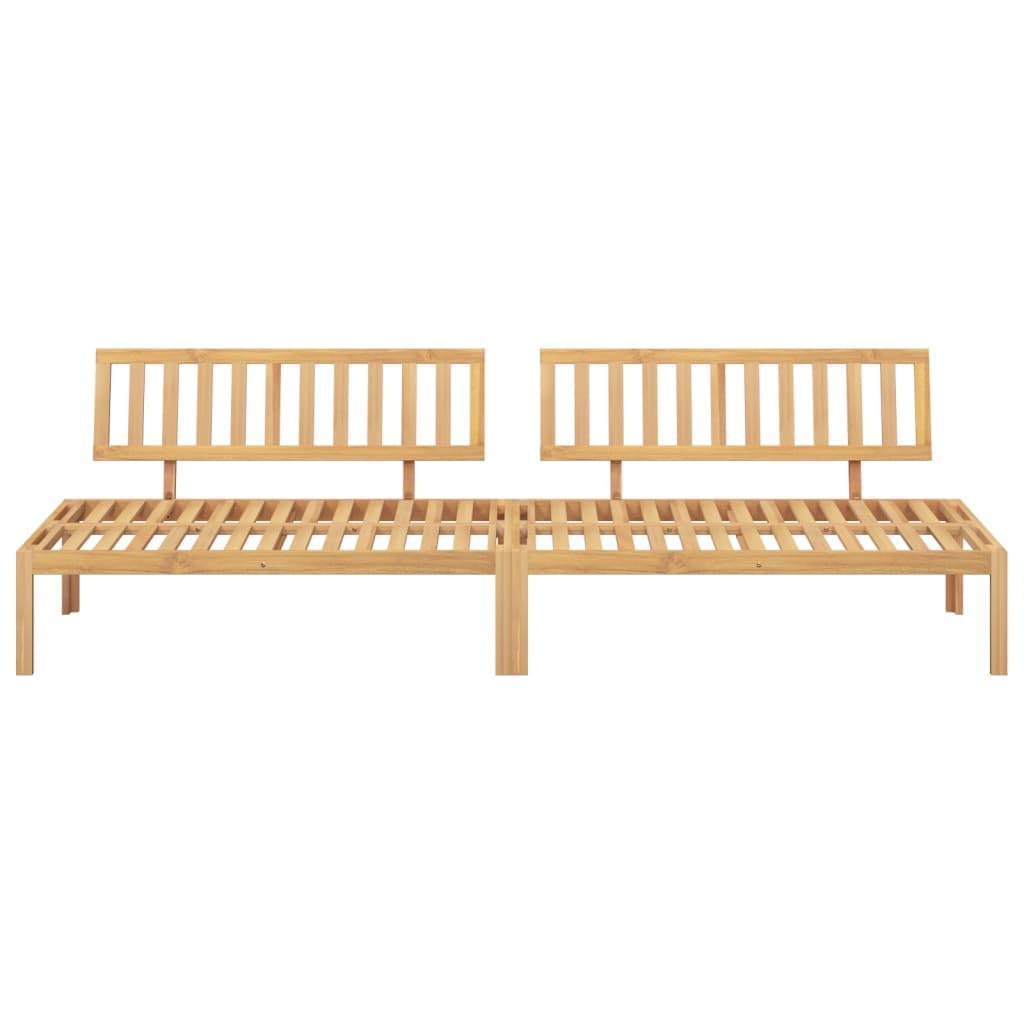 vidaXL Patio Pallet Middle Sofas - Modular Outdoor Furniture 2 Pcs in Solid Wood Acacia for Garden, Patio, Terrace - 47.2 x 36.2 x 27.2 Inches