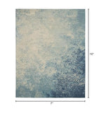 HomeRoots Navy/Light Blue 100% Polypropylene 7’ x 10’ Light Blue and Ivory Abstract Sky Area Rug