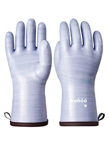 Wahoo Liquid Silicone Smoker Oven Gloves, Food-Contact Grade, Heat Resistant Gloves For Cooking, Grilling, Baking, Purple, Xl/10