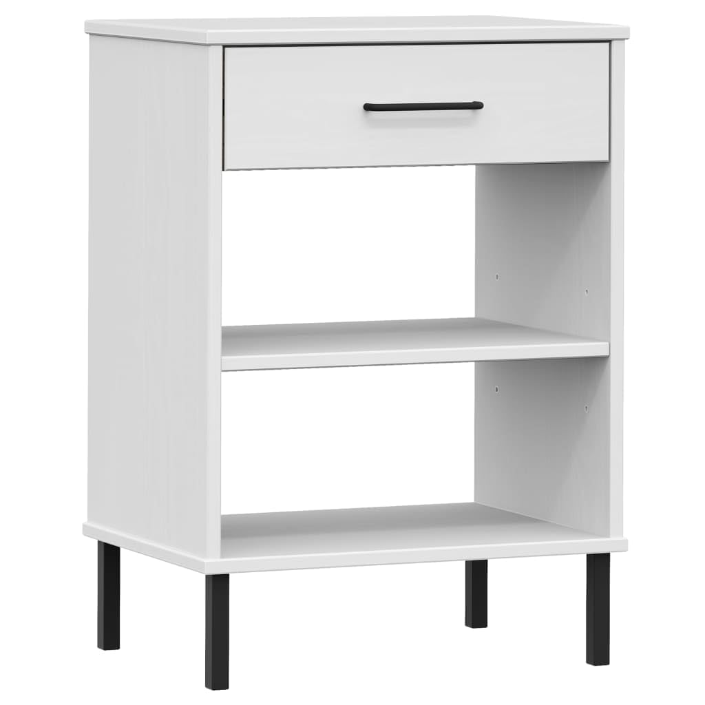 Revera Console Cabinet Legs Metal White Solid Wood Pine OSLO