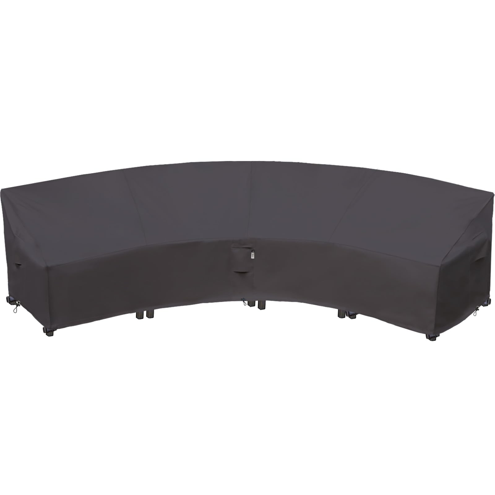 Flexiyard Curved Patio Furniture Cover For Outdoor Sectional Sofa, 190'(128') Reinforced Waterproof 600D Patio Couch Cover, Ha
