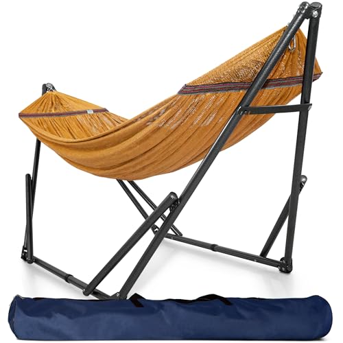 Tranquillo Adjustable Hammock Stand 2 Persons/Portable Hammock With Stand Collapsible - Lounge, Yard, Porch, Hammock Net With Ca
