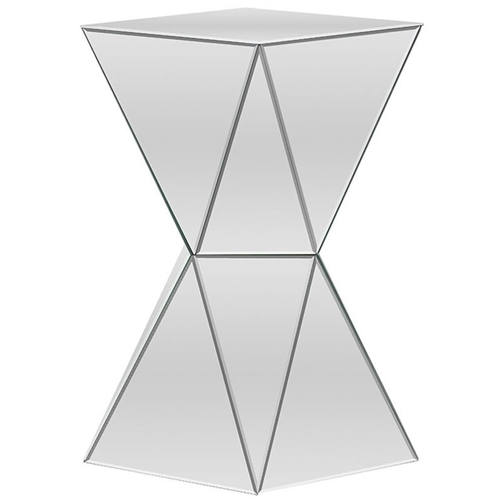Baxton Studio Rebecca Contemporary Multi-Faceted Mirrored Side Table