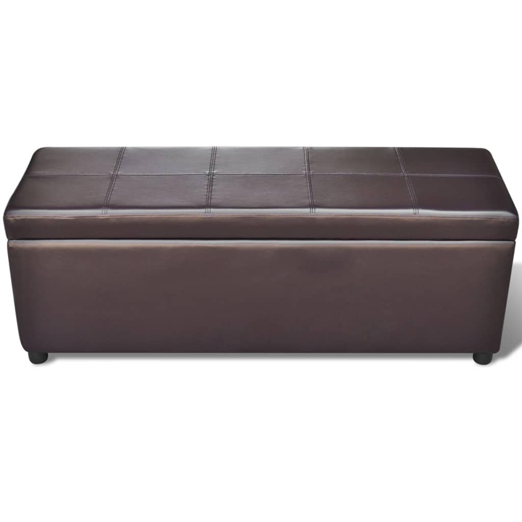 vidaXL Brown Wooden Storage Bench - Thumbnail 4