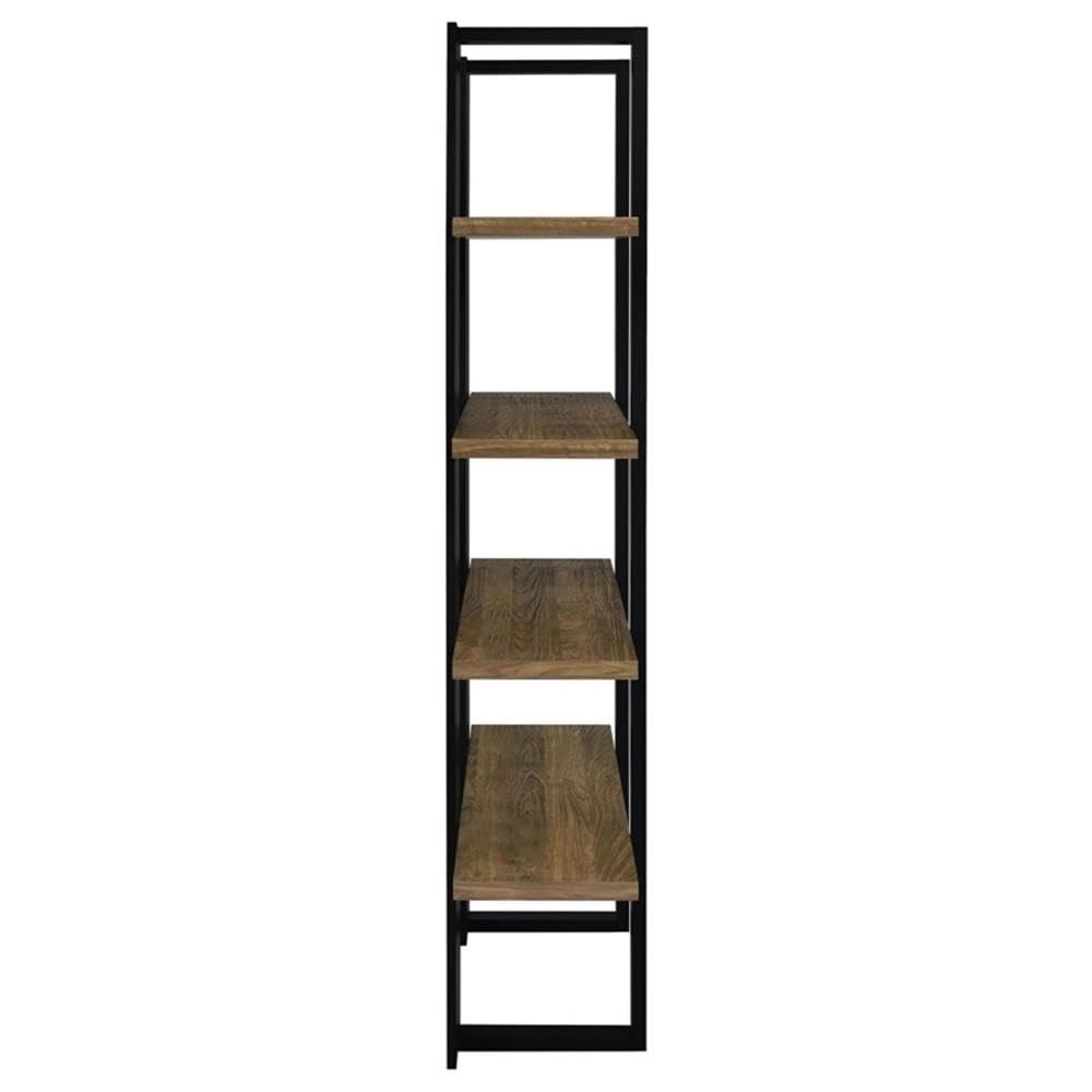 Coaster Danbrook Wood Bookcase with 4 Full-Length Shelves Black and Aged Walnut