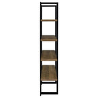 Coaster Danbrook Wood Bookcase with 4 Full-Length Shelves Black and Aged Walnut