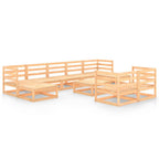 vidaXL Solid Pinewood Patio Lounge Set 10 Piece Outdoor Garden Terrace Yard Lawn Furniture Wooden Modern Lounge Sofa Set Seat Seating