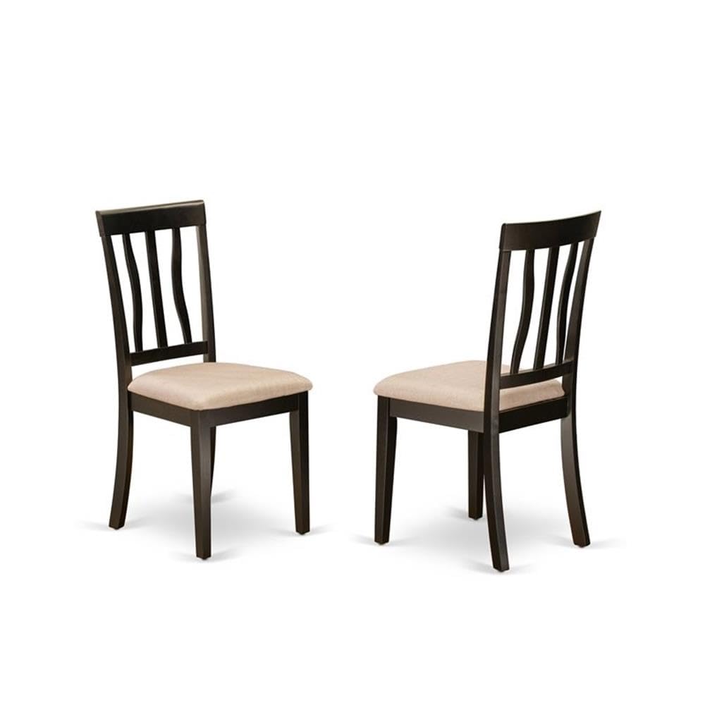 East West Furniture CAAN7-CAP-C 7 Piece Dining Room Furniture Set Consist of a Rectangle Kitchen Table and 6 Linen Fabric Upholstered Dining Chairs, 36x60 Inch, Cappuccino