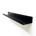 Mitus Floating Display Shelf - Wall Mounted - Modern Industrial Metal Channel Ledge Black, 24 inch