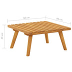 vidaXL Solid Acacia Wood Patio Footstool with Soft Cushion | Outdoor Furniture | Footrest Accessory | Light Wood & Dark Gray Cushion