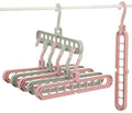 Sakar 2 Pcs Cloth Hanger, Wardrobe Space Saver Folding Hangers | 360 Swivel Hook AntiSkid Plastic Magic 9Holes Closet Organize