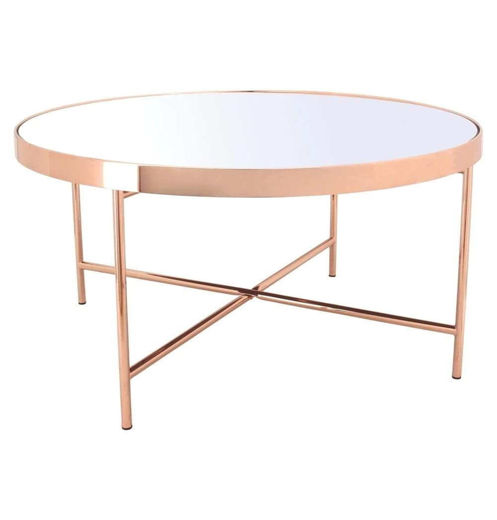 GFURN Xander, Copper Coffee Table with Mirror Top, Big