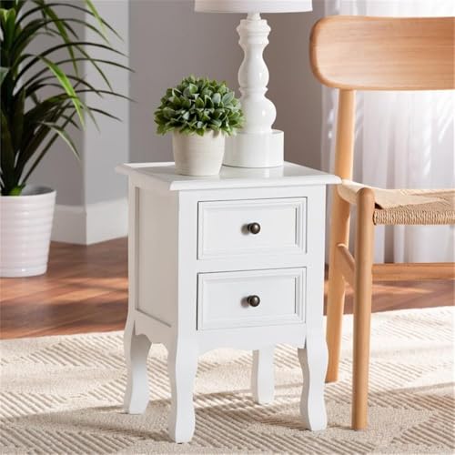 Baxton Studio Caelan 2-Drawer Nightstand - Thumbnail 4