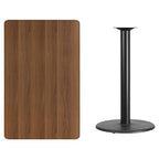 Flash Furniture 30'' x 48'' Rectangular Mahogany Laminate Table Top with 24'' Round Bar Height Table Base