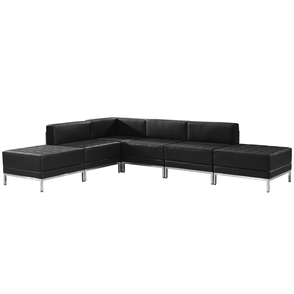 Flash Furniture HERCULES Imagination Series Black LeatherSoft Sectional Configuration, 6 Pieces