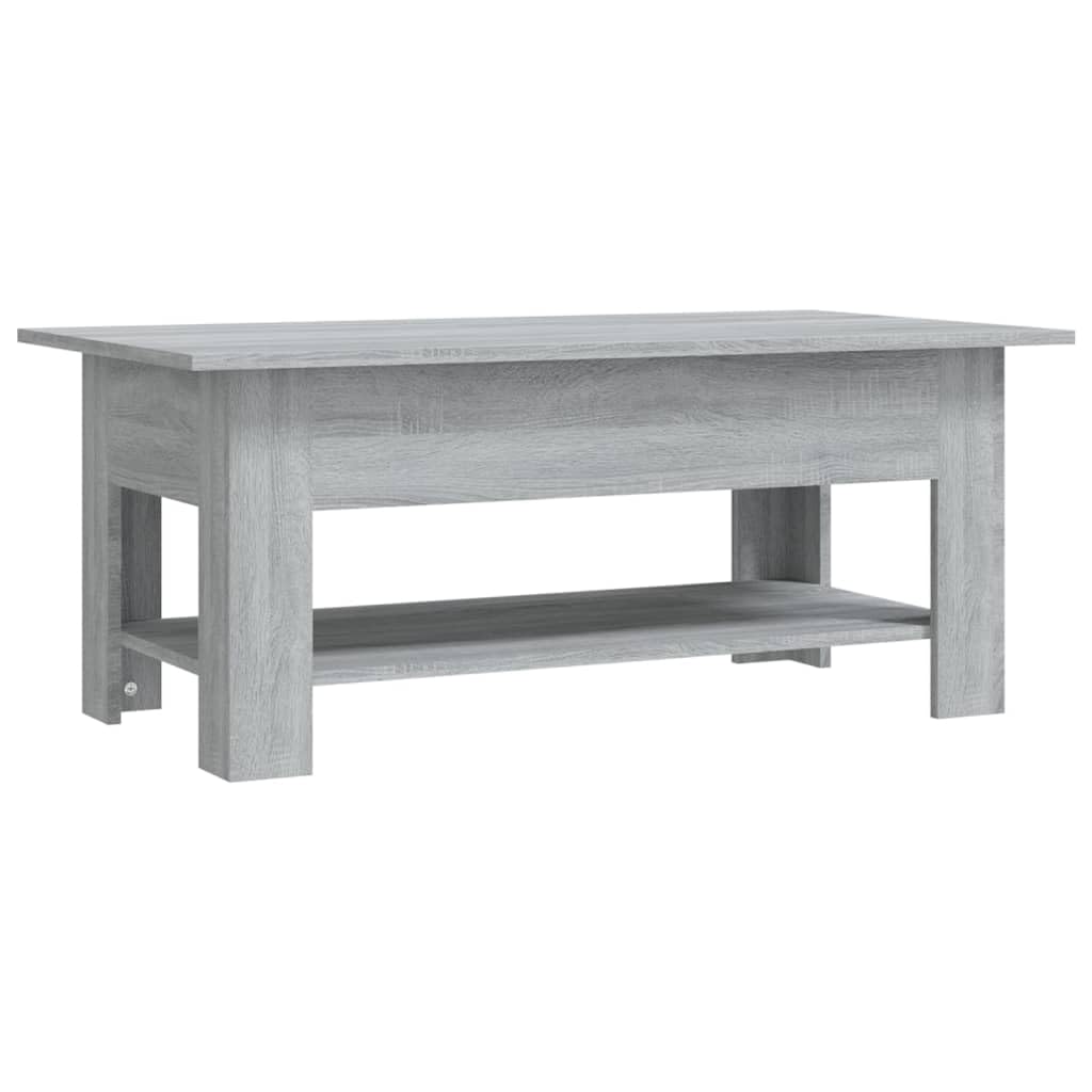 vidaXL – Gray Sonoma Modern Coffee Table, Rectangular Shape, Engineered Wood, Ample Storage Space, DIY Assembly, Durable and Stable