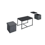 Lilola Home Murph Black Wood Grain 3 Piece Coffee Table Set