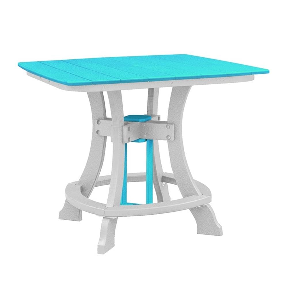American Furniture Classics Five Piece Square Counter Height Dining Set, Aruba Blue/White