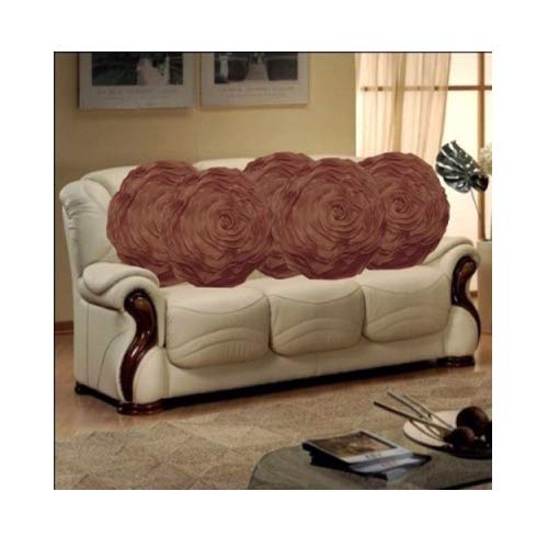 Dcor India Polyester Round Tissue Rose Cushion Covers  Pack Of 5 ( 40X40 Cm, Brown , Standard).