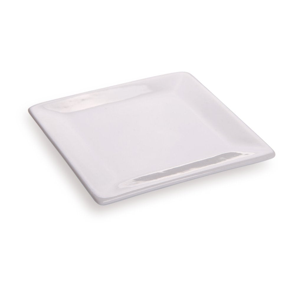 Restaurantware 3 Inch Square Mini Plates 10 Square Small White Plates For Appetizers - Microwave-Safe Oven-Safe White Porcelain