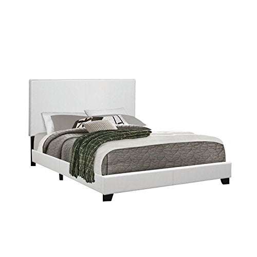 Coaster Home Furnishings Mauve Transitional Leatherette Upholstered Queen Size Panel Bed Frame Platform Bed 47-inch Headboard White 300559Q