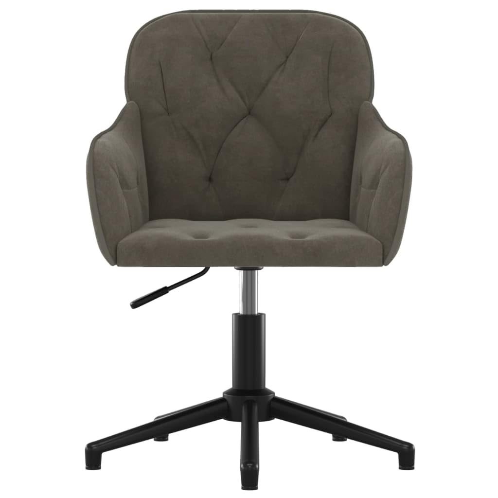 Revera Swivel Office Chair in Dark Grey Velvet