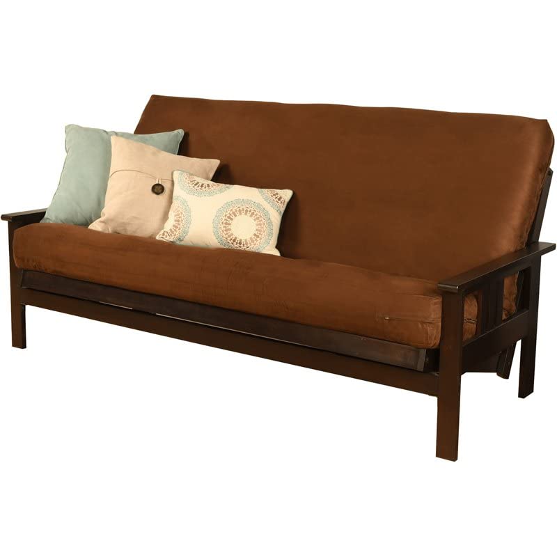 Kodiak Furniture Monterey Espresso Sofa with Suede Chocolate Mattress
