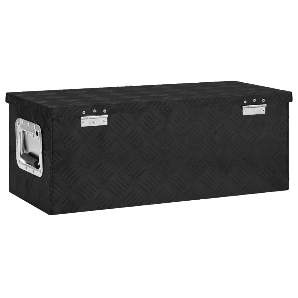 Vidaxl Storage Box Black 27.6''X12.2''X10.6'' Aluminum